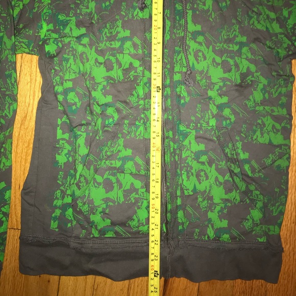 BCE Small Hot Topic men’s Hoodie gray Green emo night zumies comic abstract - Picture 5 of 7